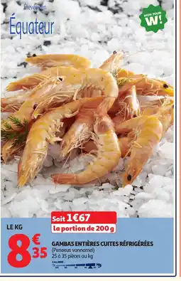 Auchan Gambas entières cuites réfrigérées offre