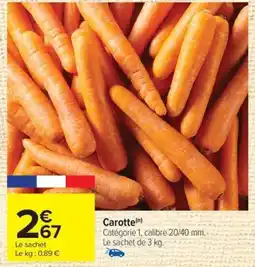 Carrefour Carotte offre