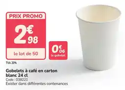 Promocash Gobelets à café en carton blanc offre