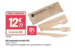 Promocash Kit couverts en bois 4/1 offre