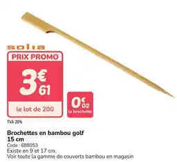 Promocash Brochettes en bambou golf offre