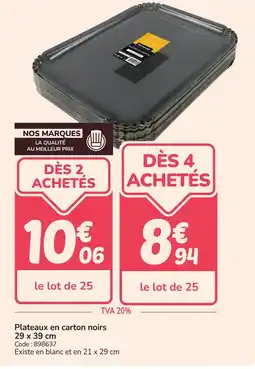 Promocash Plateaux en carton noirs offre