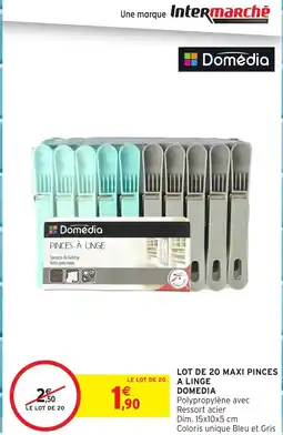 Intermarché Hyper Lot de 20 maxi pinces a linge domedia offre