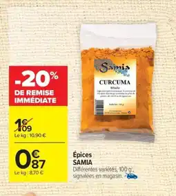 Carrefour SAMIA Épices offre