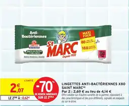 Intermarché Hyper Lingettes anti-bactériennes x80 saint marc offre