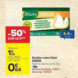 Carrefour KNORR Bouillon cubes Halal offre