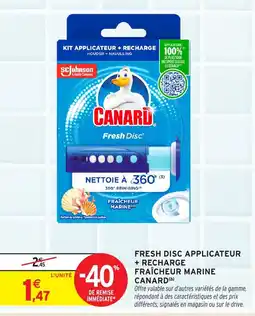 Intermarché Hyper Fresh disc applicateur + recharge fraîcheur marine canard offre