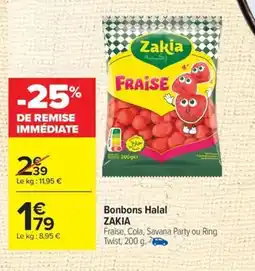 Carrefour ZAKIA Bonbons Halal offre