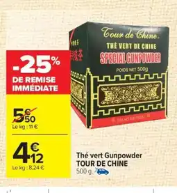 Carrefour TOUR DE CHINE The vert Gunpowder offre