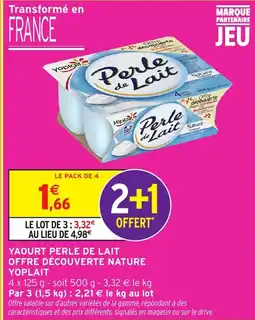 Intermarché Hyper Yaourt perle de lait offre découverte nature yoplait offre