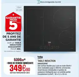 Extra Beko table induction offre