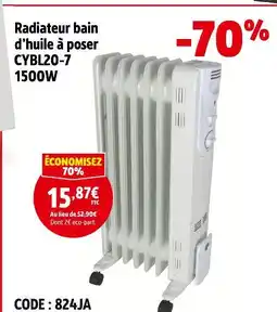 Screwfix Radiateur bain d'huile à poser cybl20-7 1500w offre