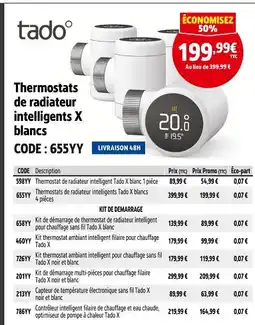 Screwfix Tado thermostat de radiateur intelligent tado x blanc offre