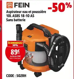 Screwfix Fein aspirateur eau et poussière 10l asbs 18-10 as offre