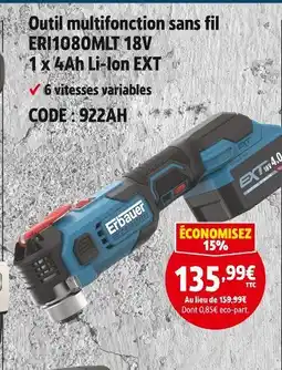 Screwfix Erbauer outil multifonction sans fil er1080mlt 18v offre