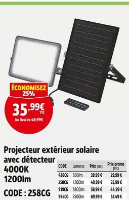 Screwfix Projecteur extérieur solaire avec détecteur offre
