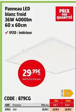 Screwfix Panneau led blanc froid 36w 4000lm offre