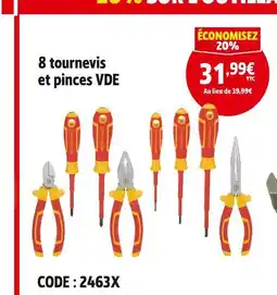 Screwfix 8 tournevis et pinces vde offre