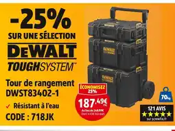 Screwfix Dewalt toughsystem tour de rangement dwst83402-1 offre