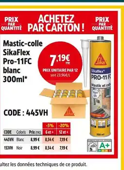 Screwfix Sikaflex mastic-colle pro-11fc blanc offre
