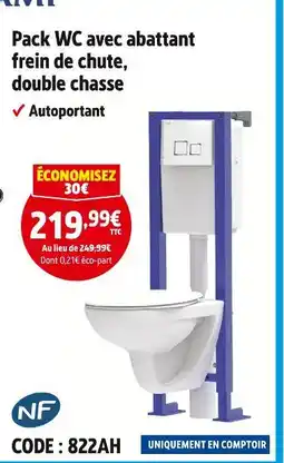 Screwfix Pack wc avec abattant frein de chute, double chasse offre
