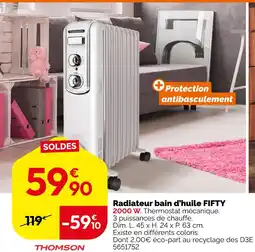 Weldom Thomson radiateur bain d'huile fifty offre