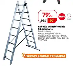 Weldom Hailo echelle transformable 16 échelons offre