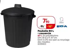 Weldom Eda poubelle 80 l + couvercle offre