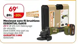 Weldom Essential meuleuse sans fil brushless es805 offre