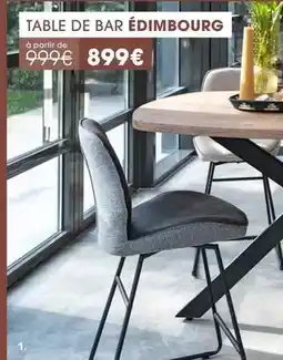 H&H Table de bar édimbourg offre