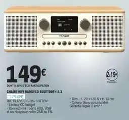 E.Leclerc Dim - chaîne hifi radio/cd bluetooth 5.3 offre