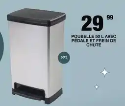 Marché aux Affaires Poubelle 50 l avec pédale et frein de chute offre