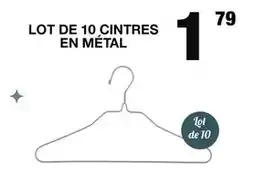 Marché aux Affaires Lot de 10 cintres en métal offre