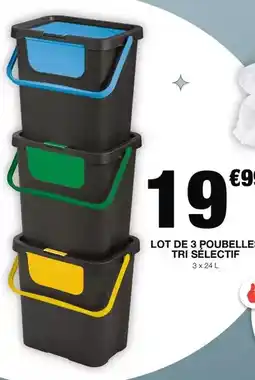 Marché aux Affaires Lot de 3 poubelles tri sélectif offre