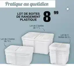Marché aux Affaires Lot de 3 boîtes de rangement plastique offre