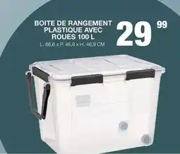 Marché aux Affaires Boite de rangement plastique avec roues 100 l offre