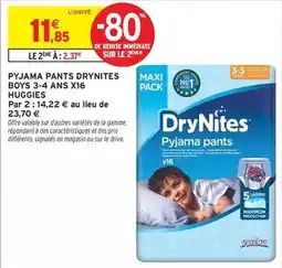 Intermarché Hyper Huggies - pyjama pants drynites boys offre