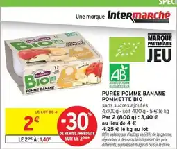 Intermarché Hyper Pommette - purée pomme banane offre