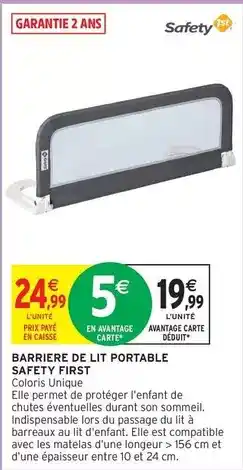 Intermarché Hyper Safety - barrière de lit portable offre