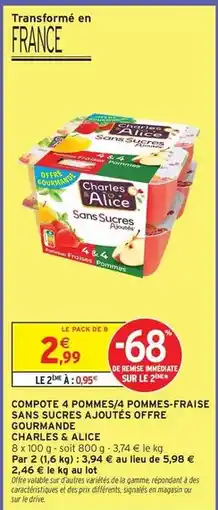 Intermarché Hyper Signal - compote 4 pommes/4 pommes fraise sans sucres ajoutes offre offre