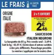 Supeco Negroni - saucisson italien offre