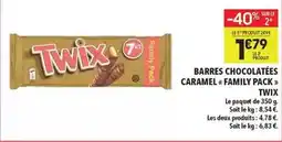 Supeco Twix - barres chocolatées caramel family pack offre
