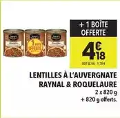 Supeco Raynal & roquelaure - lentilles à l'auvergnate offre