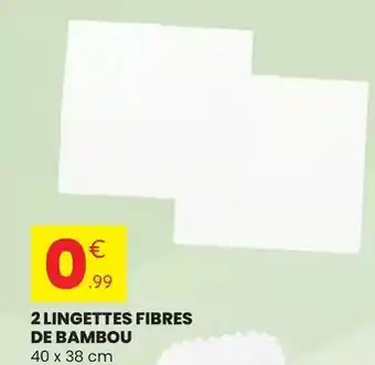 2 lingettes fibres de bambou