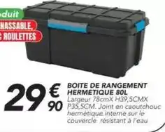Les Briconautes Boite de rangement hermetique 80l offre