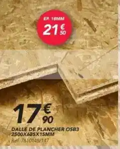 Les Briconautes Dalle de plancher osb3 2500x625x15mm offre