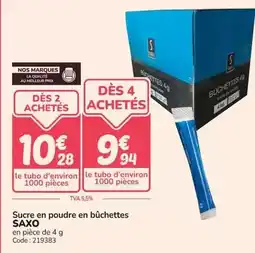 Promocash Saxo - sucre en poudre en bûchettes offre