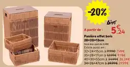 Maxi Bazar Panière effet bois 28+20m13cm offre