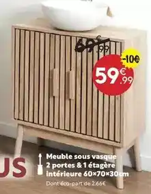 Maxi Bazar Meuble sous vasque 2 portes & 1 étagère intérieure offre