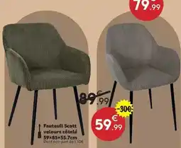 Maxi Bazar Scott - fauteuil velours coteule offre